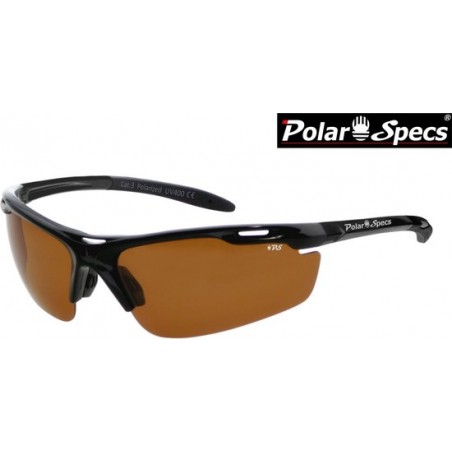 Polar Specs® Polariserende Zonnebril Velocity Sport PS9041 – Black Frame – Polarized Brown – Medium – Unisex
