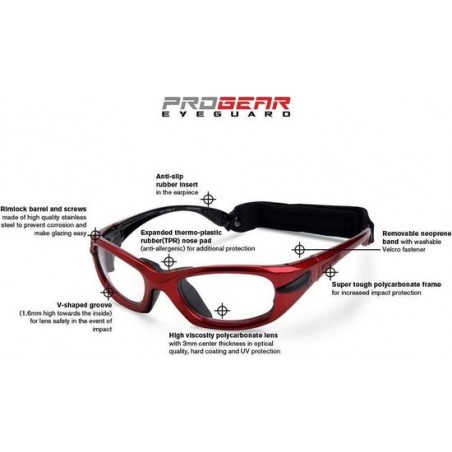 Progear Eyeguard Metallic Black voetbal sportbril