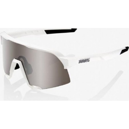 Sportbrillenshop - 100% S3 Matte White/ HiPer Silver Mirror Lens + Clear Lens - 61034-000-76
