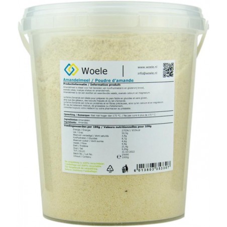 Amandelmeel wit 1000g 1kg glutenvrij koolhydraatarm alternatief voor meel paleo