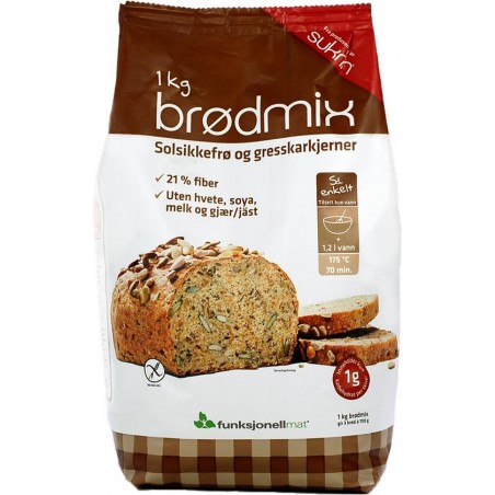 Sukrin Broodmix Fiberbrood (1kg) - Koolhydraatarm en glutenvrij brood