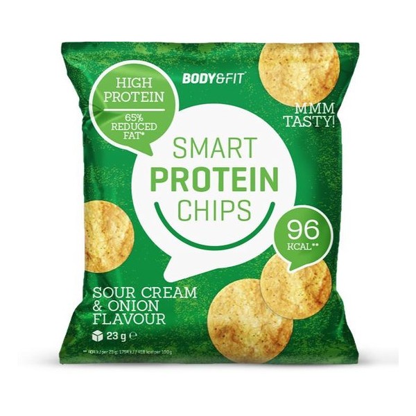 Body & Fit Smart Chips - Minder vet & koolhydraten - Eiwitrijk - 1 box (12 zakjes) - Sour Cream & Onion
