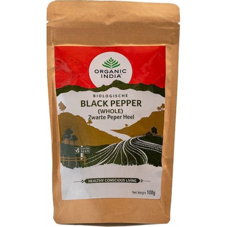 Organic India Zwarte peper heel biologisch 100 g