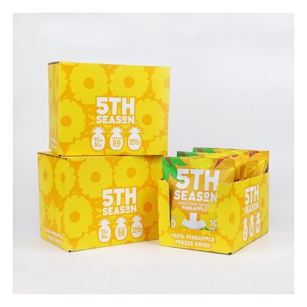 5th Season Gevriesdroogde Pineapple Bites - 3 doosjes met 6 zakjes