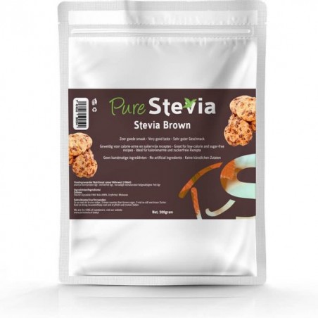 Stevia Bruine suiker 500g - PureStevia - 2 x zoeter dan bruine suiker - niet bitter en heerlijke van smaak!