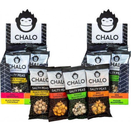 CHALO Zoute snack Mix Salty Peas - 2 x 12 zakjes