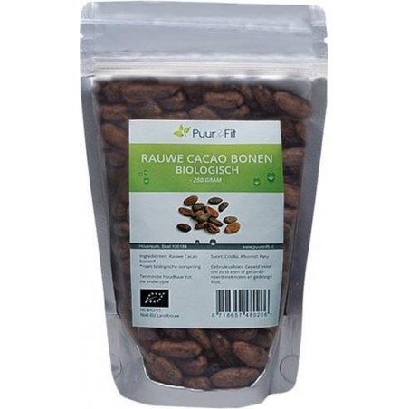 Puur&Fit Criollo Cacao Bonen Rauw - 250 gram