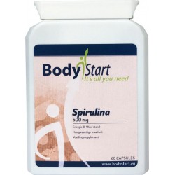 BodyStart Spirulina | 500 mg |Voor meer energie & weerstand | Hoog gedoseerde kwaliteit | 60 Capsules