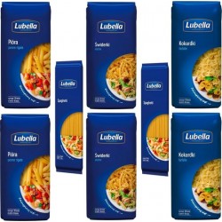 Lubella 8-Pack Klassieke Pastamix: 2xSpaghetti, 2xPenne, 2xEliche, 2xFarfalle